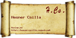 Hesner Csilla névjegykártya
